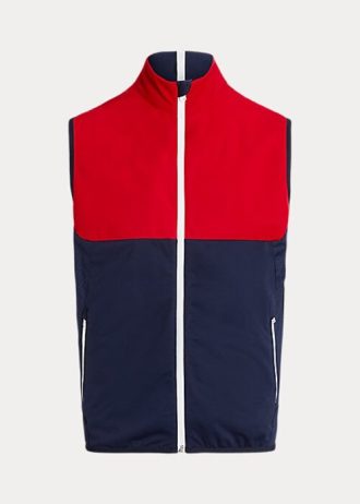 Chaleco plegable impermeable Ralph Lauren para hombre, color rojo/azul marino