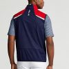 Chaleco plegable impermeable Ralph Lauren para hombre, color rojo/azul marino Chaleco plegable impermeable Ralph Lauren para hombre, color rojo/azul marino