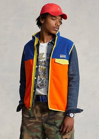 Chaleco polar cepillado con bloques de color multicolor de Ralph Lauren para hombre