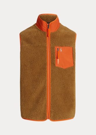 Chaleco polar de pelo reforzado Ralph Lauren marrón para hombre