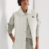 Chaleco Ralph Lauren con acolchado de diamantes para mujer en color crema