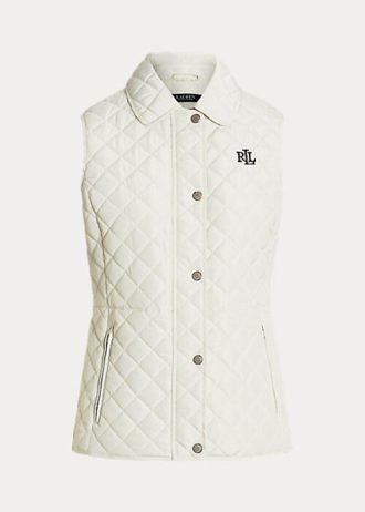 Chaleco Ralph Lauren con acolchado de diamantes para mujer en color crema Chaleco Ralph Lauren con acolchado de diamantes para mujer en color crema