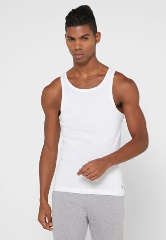 Chaleco Ralph Lauren Essential de cuello redondo blanco para hombre
