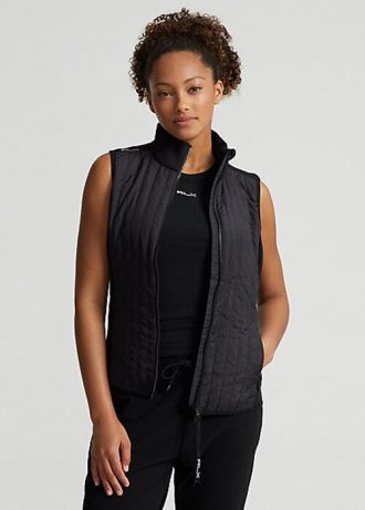 Chaleco Ralph Lauren Hybrid Performance con cremallera completa para mujer, color negro Chaleco Ralph Lauren Hybrid Performance con cremallera completa para mujer, color negro