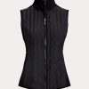 Chaleco Ralph Lauren Hybrid Performance con cremallera completa para mujer, color negro Chaleco Ralph Lauren Hybrid Performance con cremallera completa para mujer, color negro