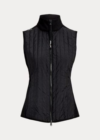 Chaleco Ralph Lauren Hybrid Performance con cremallera completa para mujer, color negro Chaleco Ralph Lauren Hybrid Performance con cremallera completa para mujer, color negro