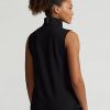 Chaleco Ralph Lauren Hybrid Performance con cremallera completa para mujer, color negro Chaleco Ralph Lauren Hybrid Performance con cremallera completa para mujer, color negro