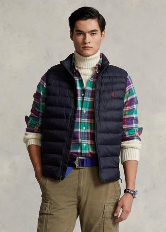 Chaleco Ralph Lauren plegable para hombre, color azul marino
