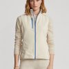 Chaleco Ralph Lauren Terry sin mangas con cremallera completa para mujer en color crema