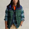 Chaleco vaquero de plumón impermeable Ralph Lauren para hombre, color azul marino Chaleco vaquero de plumón impermeable Ralph Lauren para hombre, color azul marino