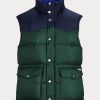 Chaleco vaquero de plumón impermeable Ralph Lauren para hombre, color azul marino Chaleco vaquero de plumón impermeable Ralph Lauren para hombre, color azul marino