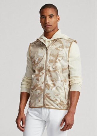 Chalecos plegables impermeables de Ralph Lauren Golf en beige para hombre con estampado de camuflaje de golf