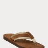 Chanclas de ante con ribete de grogrén Ralph Lauren para hombre, color marrón Chanclas de ante con ribete de grogrén Ralph Lauren para hombre, color marrón