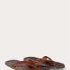 Chanclas de cuero Ralph Lauren para hombre en marrón oscuro Chanclas de cuero Ralph Lauren para hombre en marrón oscuro