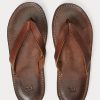 Chanclas de cuero Ralph Lauren para hombre en marrón oscuro Chanclas de cuero Ralph Lauren para hombre en marrón oscuro
