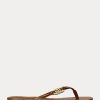 Chanclas de piel napa Ralph Lauren Emalia para mujer en color marrón Chanclas de piel napa Ralph Lauren Emalia para mujer en color marrón