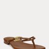 Chanclas de piel napa Ralph Lauren Emalia para mujer en color marrón Chanclas de piel napa Ralph Lauren Emalia para mujer en color marrón