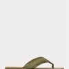 Chanclas Ralph Lauren de ante con ribete de grogrén en color oliva oscuro para hombre Chanclas Ralph Lauren de ante con ribete de grogrén en color oliva oscuro para hombre