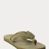 Chanclas Ralph Lauren de ante con ribete de grogrén en color oliva oscuro para hombre Chanclas Ralph Lauren de ante con ribete de grogrén en color oliva oscuro para hombre