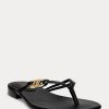 Chanclas Ralph Lauren Emalia de piel napa para mujer, color negro Chanclas Ralph Lauren Emalia de piel napa para mujer, color negro
