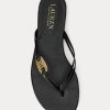 Chanclas Ralph Lauren Emalia de piel napa para mujer, color negro Chanclas Ralph Lauren Emalia de piel napa para mujer, color negro