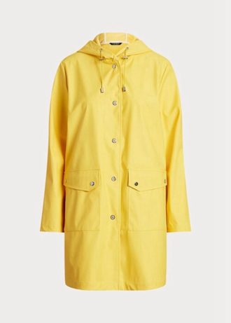 Chaqueta impermeable con capucha Ralph Lauren para mujer, color amarillo