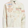 Chaqueta vaquera Ralph Lauren con estampado gráfico de pintor en color crema para hombre Chaqueta vaquera Ralph Lauren con estampado gráfico de pintor en color crema para hombre