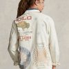 Chaqueta vaquera Ralph Lauren con estampado gráfico de pintor en color crema para hombre Chaqueta vaquera Ralph Lauren con estampado gráfico de pintor en color crema para hombre