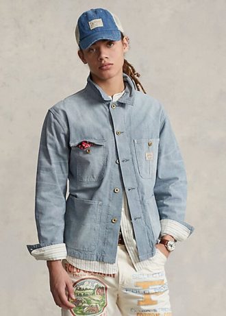 Chaqueta vaquera Ralph Lauren Micro-Check índigo para hombre