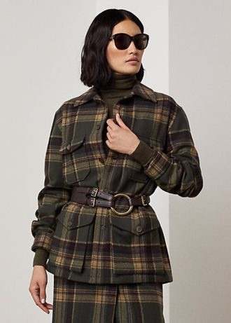 Chaquetas a cuadros Ralph Lauren Andrya para mujer en color oliva