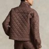 Chaquetas acolchadas cortas impermeables Ralph Lauren para mujer en color marrón