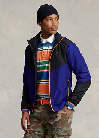 Chaquetas antidesgarro impermeables Ralph Lauren para hombre, color negro y azul