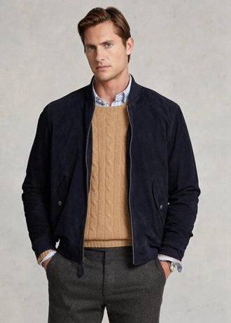 Chaquetas bomber de ante Ralph Lauren para hombre en color azul marino