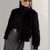 Chaquetas bomber de piel de oveja Raygan de Ralph Lauren para mujer, color negro Chaquetas bomber de piel de oveja Raygan de Ralph Lauren para mujer, color negro