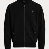 Chaquetas bomber de punto doble Ralph Lauren negras para hombre Chaquetas bomber de punto doble Ralph Lauren negras para hombre