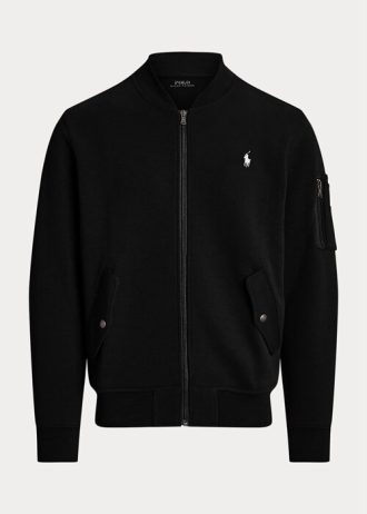 Chaquetas bomber de punto doble Ralph Lauren negras para hombre