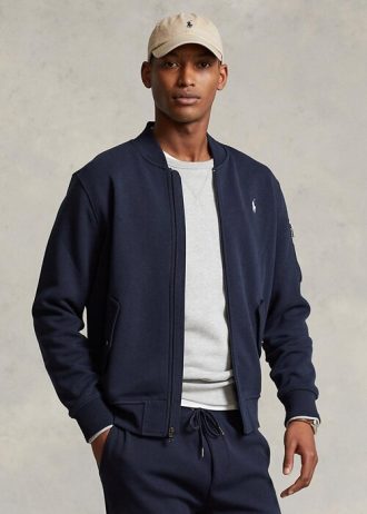 Chaquetas bomber de punto doble Ralph Lauren para hombre en azul marino