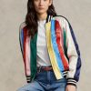 Chaquetas bomber de satén a rayas multicolor de Ralph Lauren para mujer Chaquetas bomber de satén a rayas multicolor de Ralph Lauren para mujer