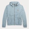 Chaquetas con capucha de cambray índigo Ralph Lauren para hombre en azul