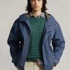 Chaquetas con capucha de sarga azul Ralph Lauren para hombre Chaquetas con capucha de sarga azul Ralph Lauren para hombre
