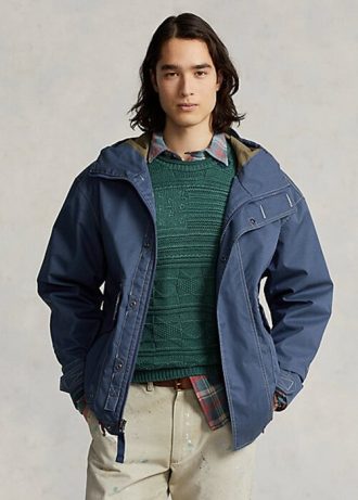Chaquetas con capucha de sarga azul Ralph Lauren para hombre