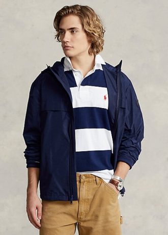 Chaquetas con capucha impermeables Ralph Lauren para hombre en azul marino