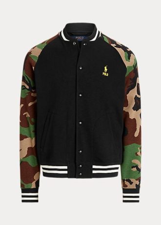 Chaquetas de béisbol de polar con mangas de camuflaje multicolor de Ralph Lauren para hombre