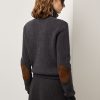 Chaquetas de cachemira Ralph Lauren Glen Plaid gris oscuro para mujer