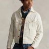 Chaquetas de camionero blancas con bordado de oso Polo Ralph Lauren para hombre Chaquetas de camionero blancas con bordado de oso Polo Ralph Lauren para hombre