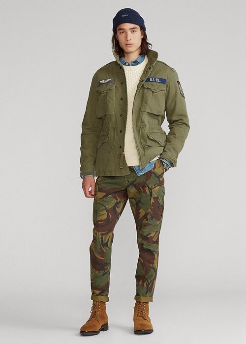 Chaquetas de campo icónicas Ralph Lauren para hombre en azul oliva Chaquetas de campo icónicas Ralph Lauren para hombre en azul oliva