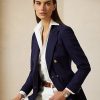 Chaquetas de crepé de lana Ralph Lauren Camden para mujer en azul marino