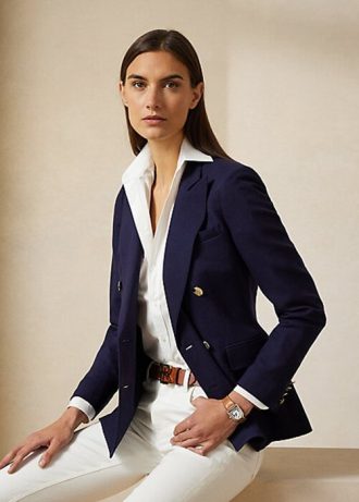 Chaquetas de crepé de lana Ralph Lauren Camden para mujer en azul marino Chaquetas de crepé de lana Ralph Lauren Camden para mujer en azul marino