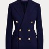 Chaquetas de crepé de lana Ralph Lauren Camden para mujer en azul marino