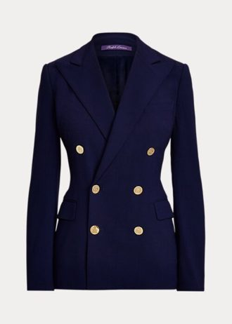Chaquetas de crepé de lana Ralph Lauren Camden para mujer en azul marino Chaquetas de crepé de lana Ralph Lauren Camden para mujer en azul marino